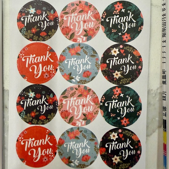 Assorted Thank You Sticker Pack - Picture 2 of 12